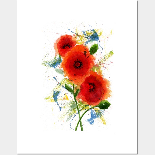 Poppies Watercolor Painting Wall Art by MMcBuck